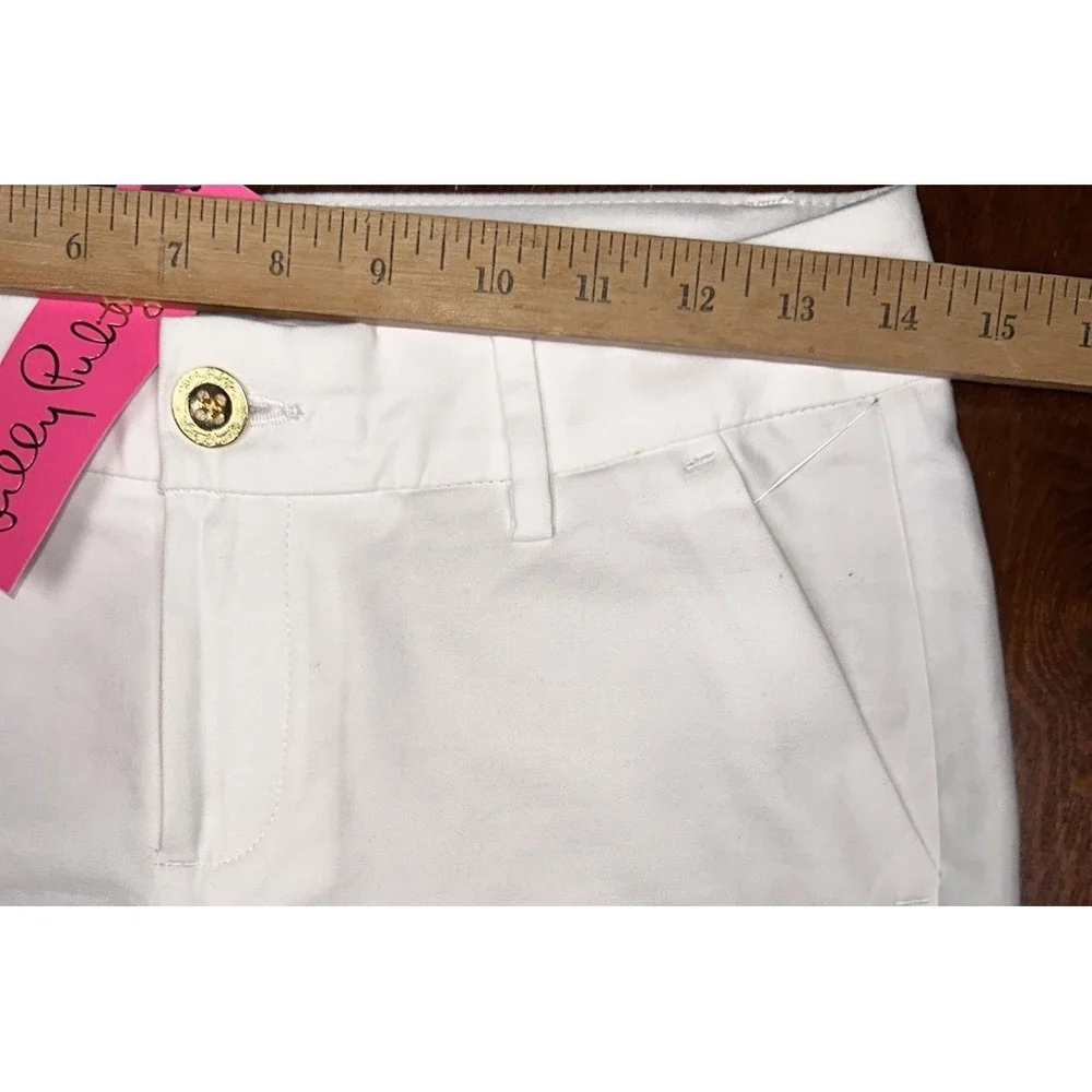New Lilly Pulitzer Shara Mid-rise Stretch Resort White Shorts Size 0 Inseam‎ 7